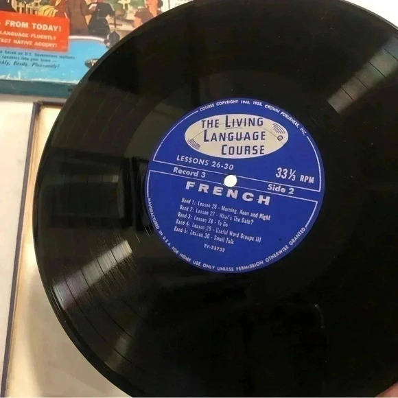 1955 The Living Language Course French lessons on 4 hifi 33 1/3 RPM Records - Picture 10 of 16